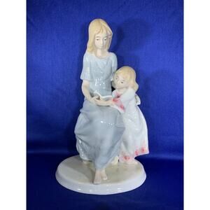 Merico Porcelain Sculpture of Mom Reading to Daughter